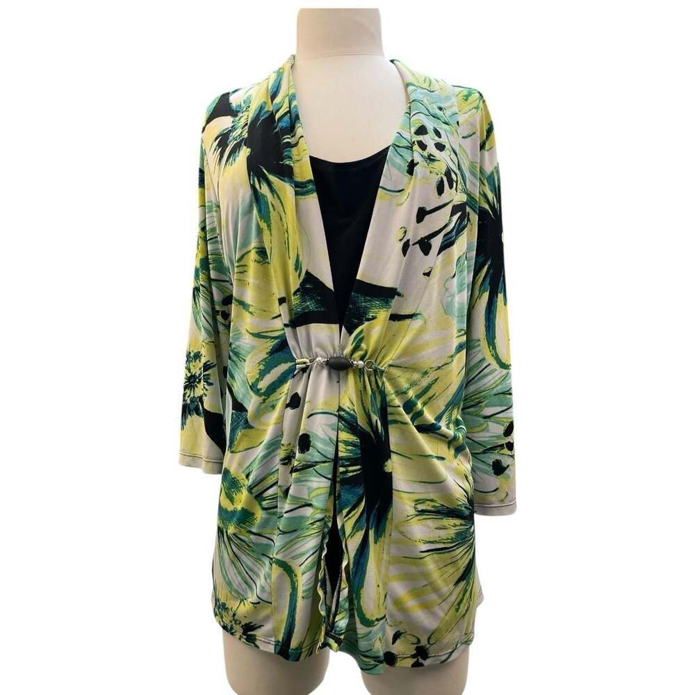 Y2K Floral Print Draped Cardigan Top